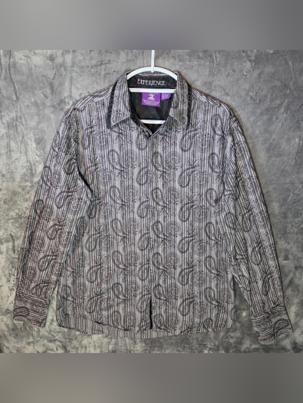 Authentic Rock & Roll Religion Jimi Hendrix Experience Button Up- Gray & Black